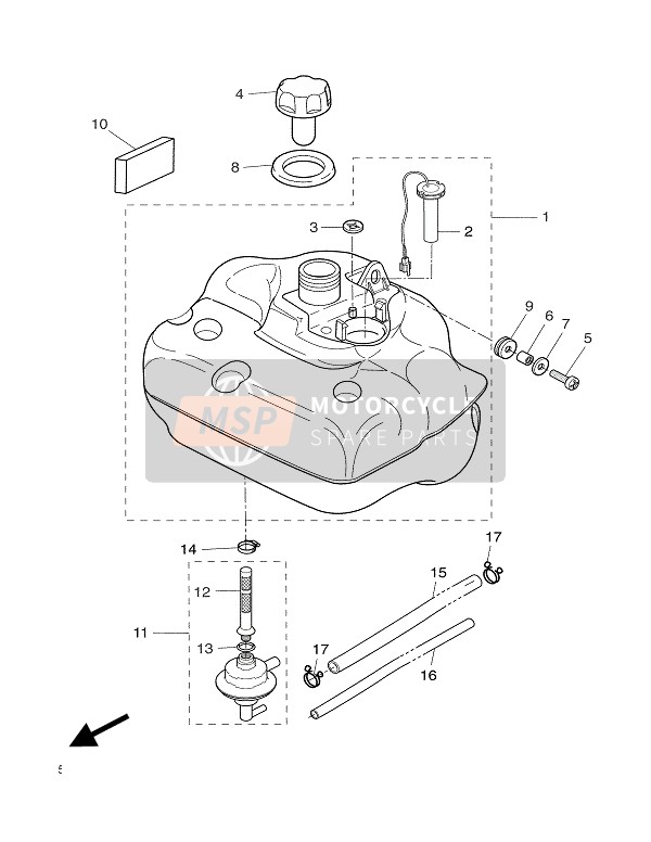 Yamaha CW50RS BOOSTER NG 2004 Réservoir d'essence pour un 2004 Yamaha CW50RS BOOSTER NG